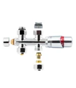 Thermostatische aansluitset chrome recht