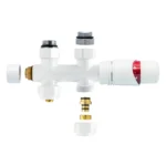 Thermostatische aansluitset wit recht