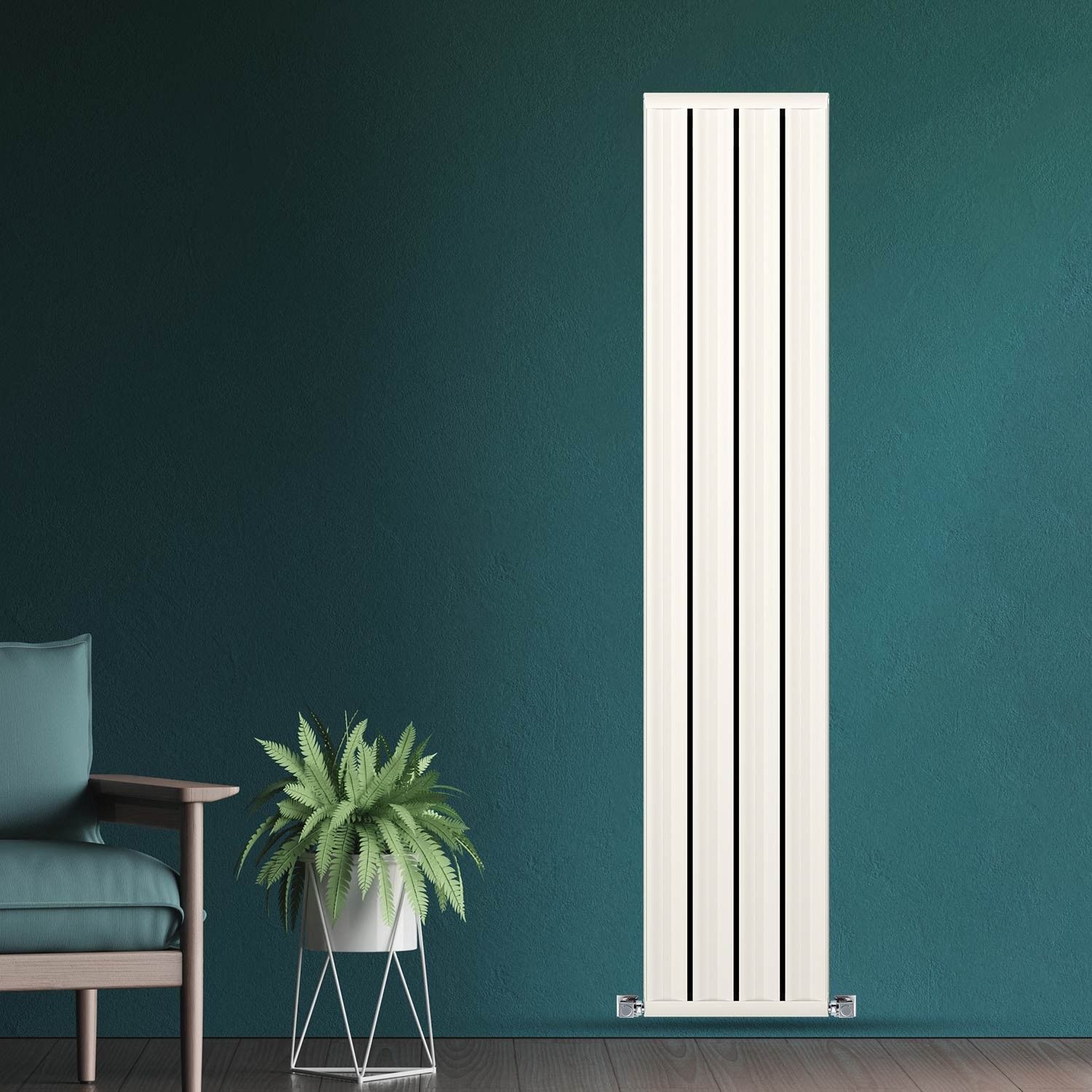image_1950 Merlot Verticale Aluminium Radiator Wit