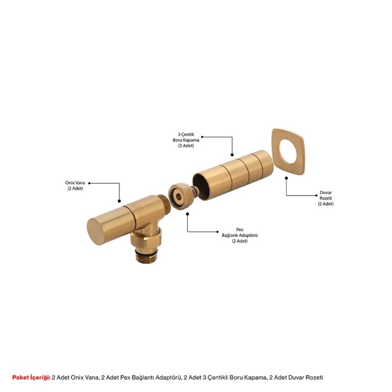 Onix Hoek Geborsteld Brass Gold Ventiel Pakket