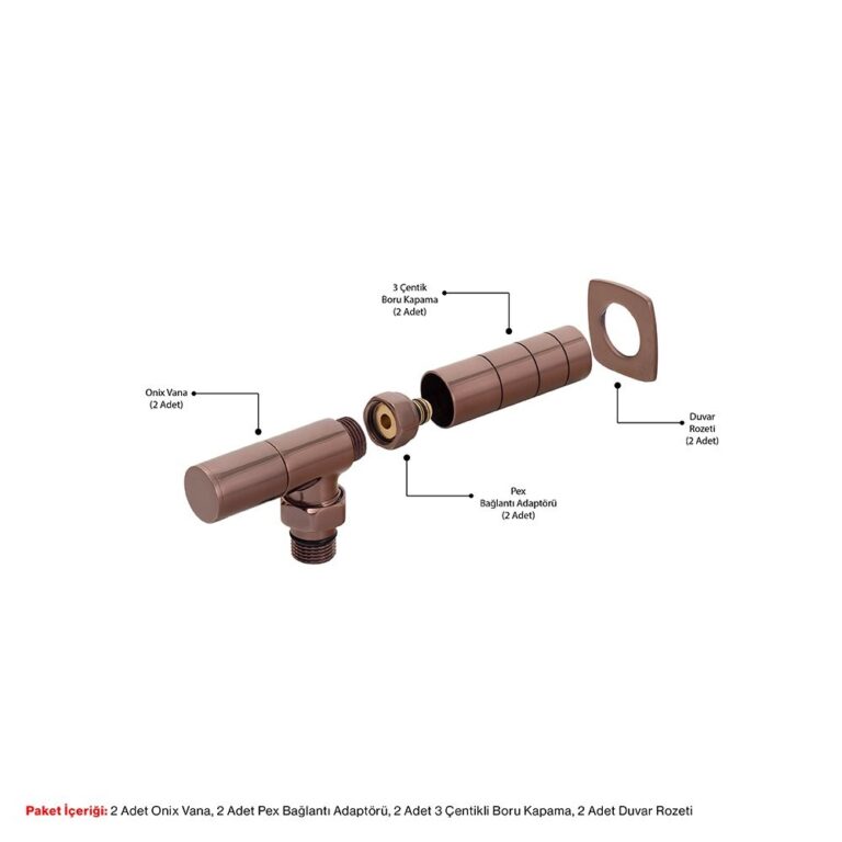 Onix Hoek Glanzend Koper Ventiel Pakket