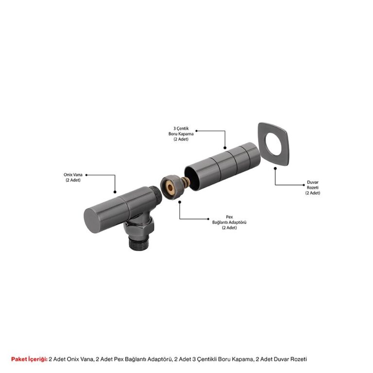 Onix Hoek Glanzend Zwart Chroom Ventiel Pakket