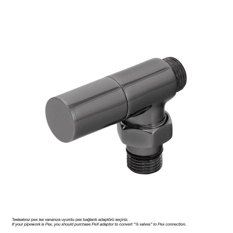 Onix Hoek Ventiel ½ PPRC Compatibel Glanzend Zwart Chroom Kleur