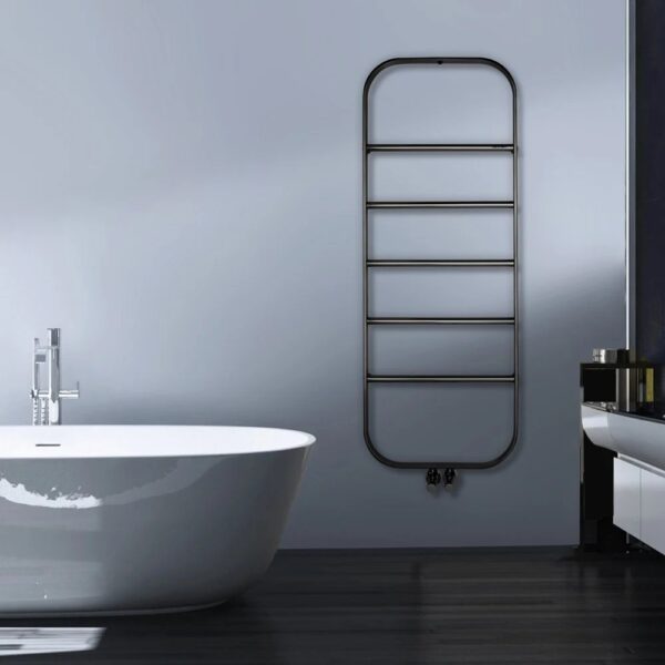 Spin Geborsteld Mat Inox Glanzend Zwart Chroom Designradiator