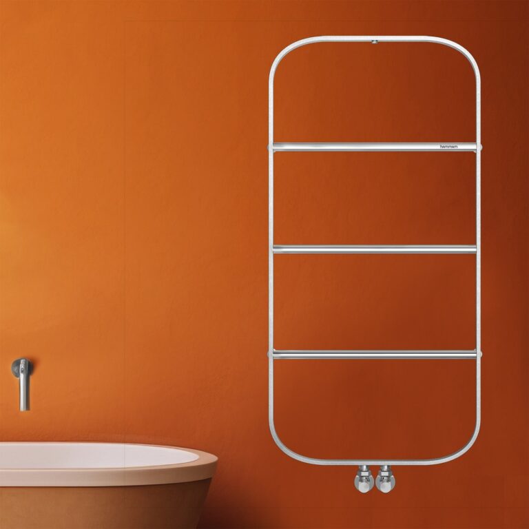 Spin Geborsteld Mat Inox Glanzend Designradiator (Voorpijp Spiegeloppervlak)