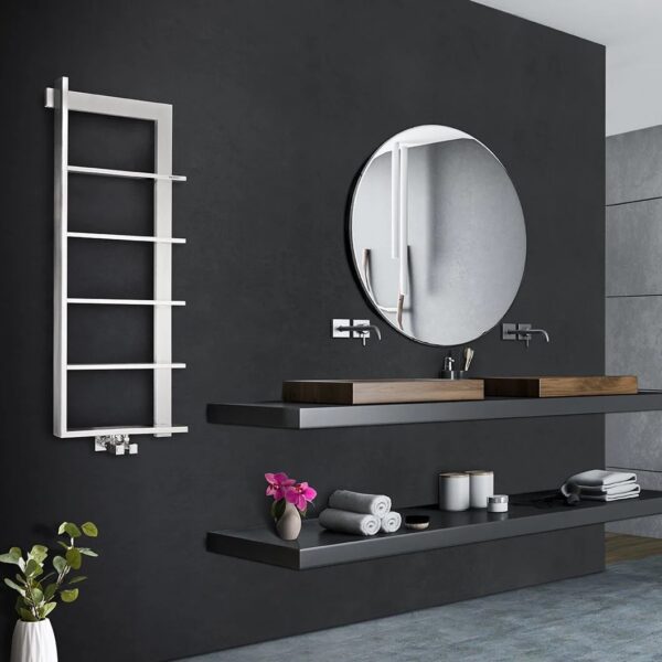 Step Glanz Geborsteld Mat Inox Designradiator