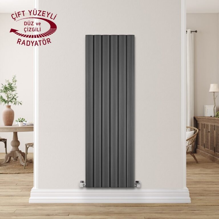 Amber Verticale Antraciet Aluminium Radiator