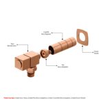 Azur Hoek Glanzend Brons Ventiel Pakket