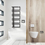 120 x 50 cm Blaze RVS Zijde Zwart Getextureerde Zwarte Handdoekradiator