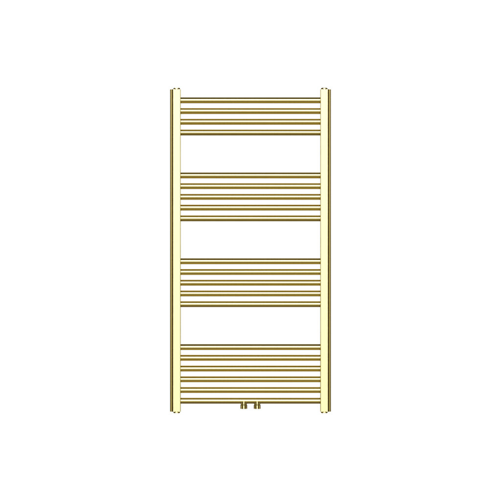 120x60 cm - 414 Watt Handdoekradiator Midden Aansluiting Geborsteld Goud