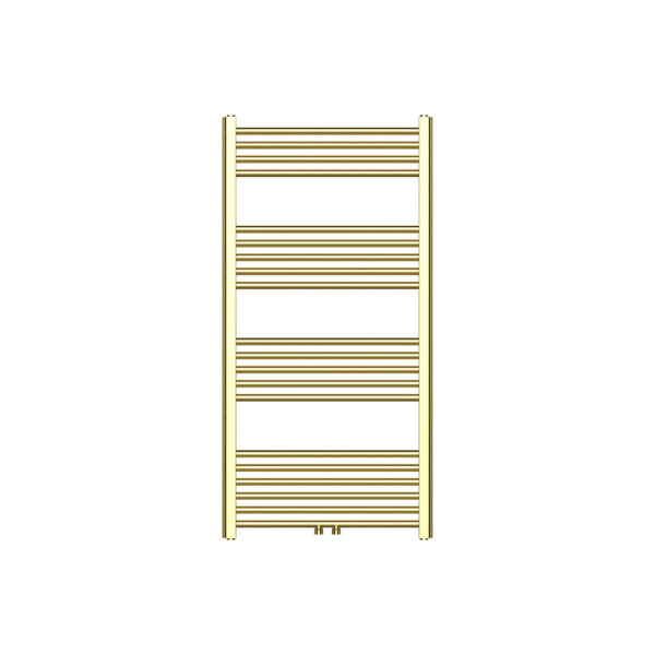 120x60 cm - 414 Watt Handdoekradiator Midden Aansluiting Geborsteld Goud