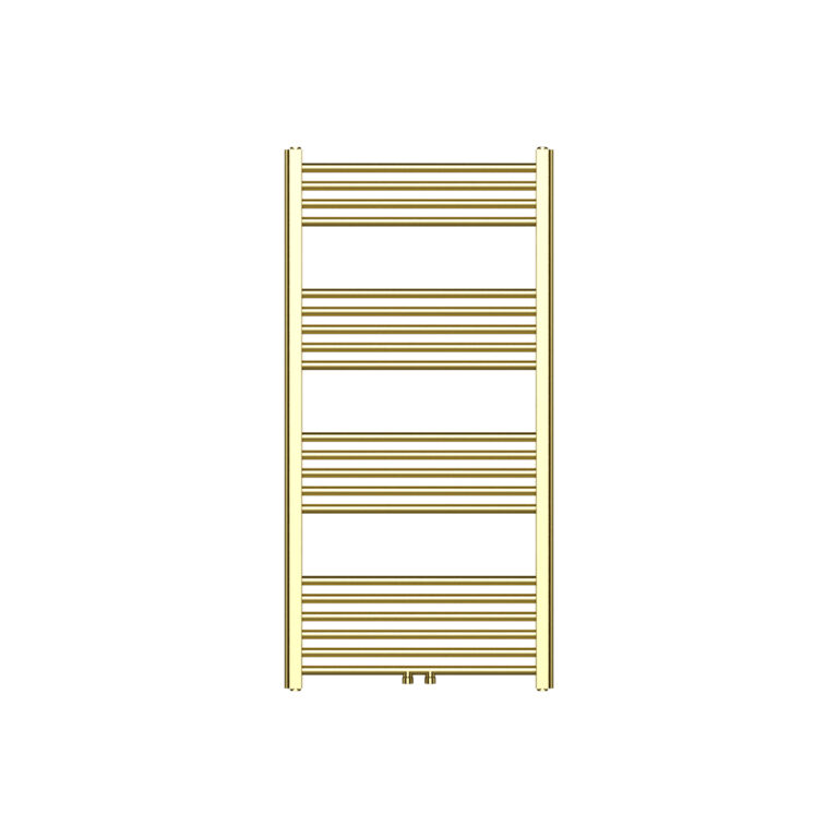 120x60 cm - 414 Watt Handdoekradiator Midden Aansluiting Geborsteld Goud