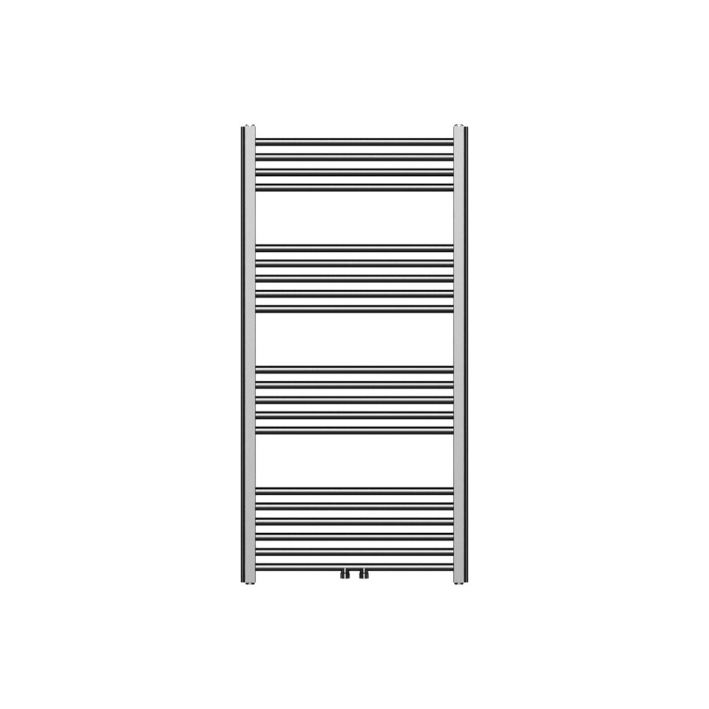120x60 cm - 414 Watt Handdoekradiator Midden Aansluiting Geborsteld Gunmetal
