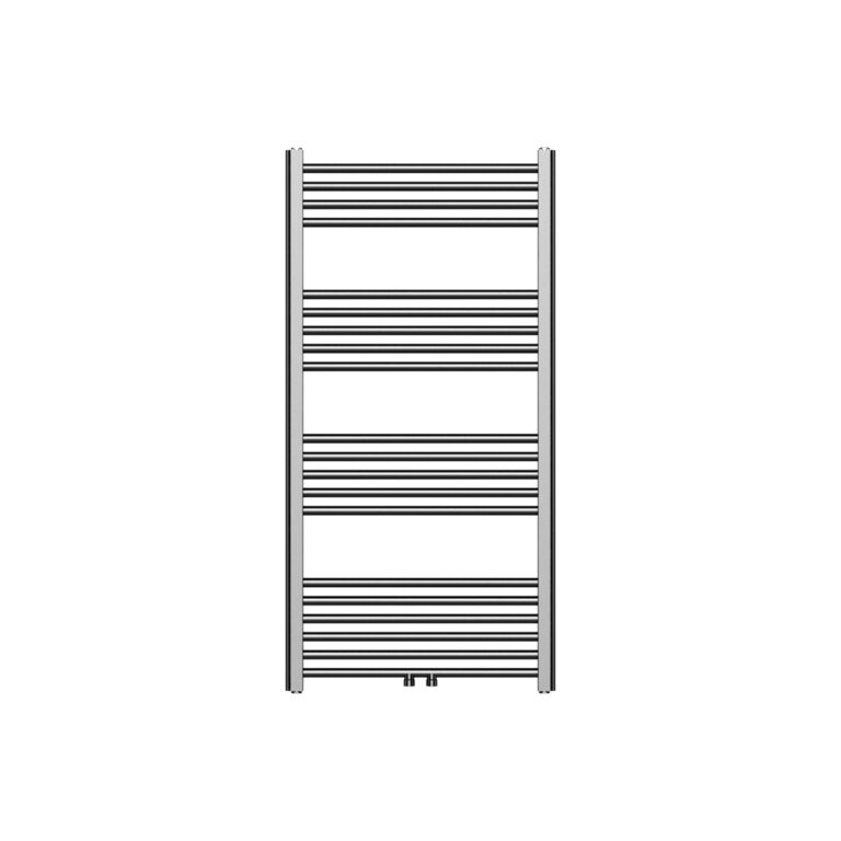 120x60 cm - 414 Watt Handdoekradiator Midden Aansluiting Geborsteld Gunmetal