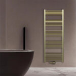 120x60 cm - 414 Watt Handdoekradiator Midden Aansluiting Geborsteld Goud - Afbeelding 2