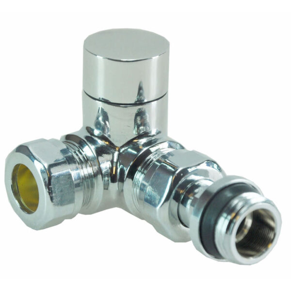 Luxe regelvent 1/2''x15 (M22) knel haaks verkeerd chroom