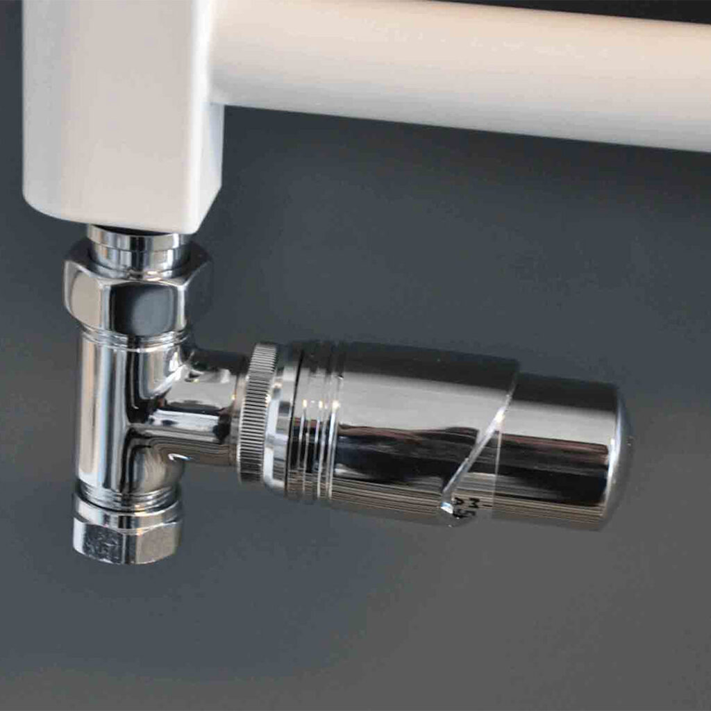 Luxe therm rad aansluitset recht chroom