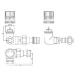 Luxe therm ventiel 1/2''x15 (M22) knel haaks rechts chroom - Afbeelding 4