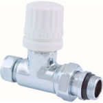 Luxe therm voorber vent 1/2''x15 (M22) knel recht chroom