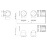 Set thermostatisch onderblok haaks-links mat zwart - Afbeelding 3