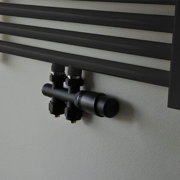 Set thermostatisch onderblok recht mat zwart