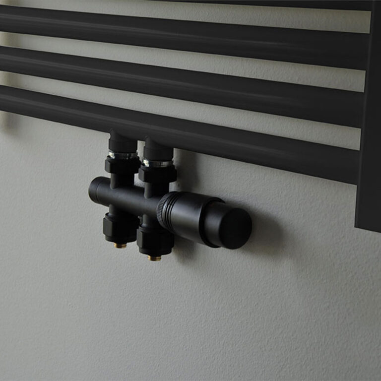 Set thermostatisch onderblok recht mat zwart