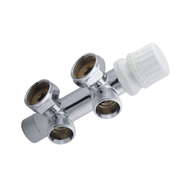 Thermostatisch 3/4 onderblok haaks-links chroom