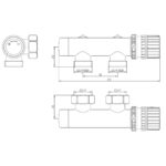 Thermostatisch 3/4 onderblok haaks-rechts chroom - Afbeelding 2