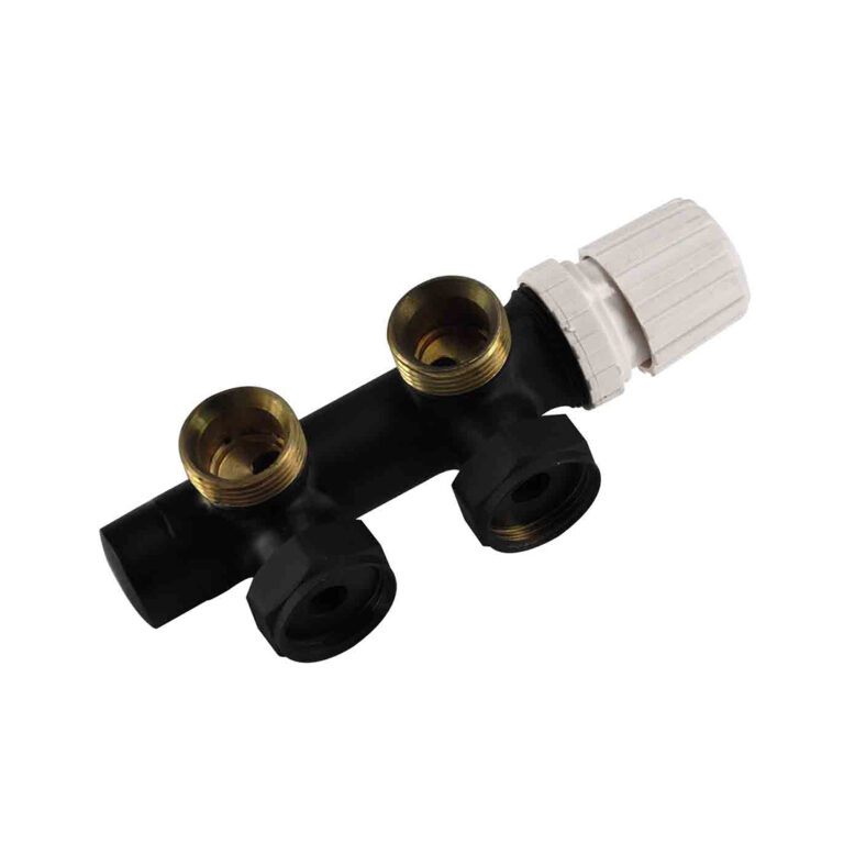 Thermostatisch 3/4 onderblok haaks-rechts mat zwart