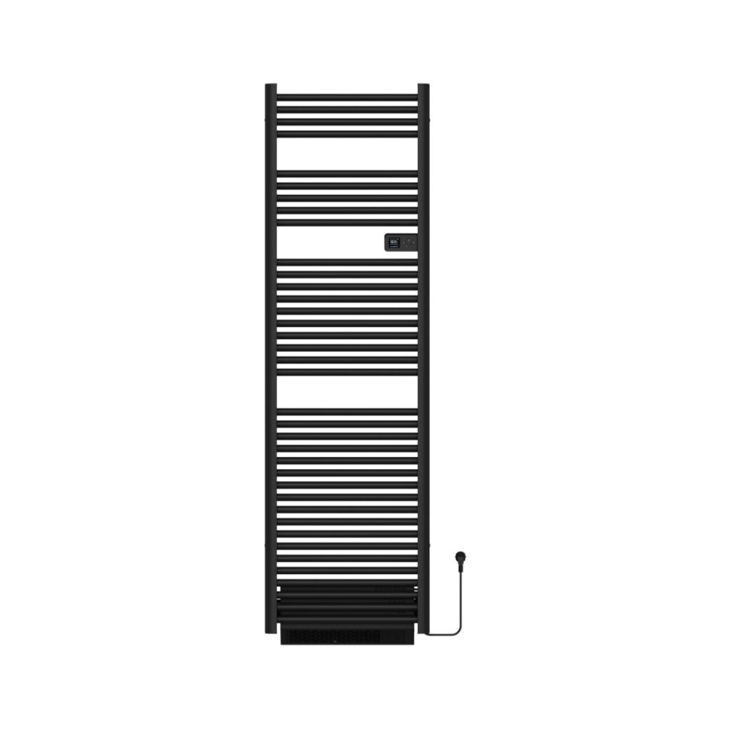 Handdoekradiator Met Blower - Elektrisch - Met Digitale Programeerbare Thermostaat - 2000w - 184x54 cm - Mat Zwart