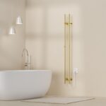 Rod Staafhanddoekdroger - Elektrisch - Dubbel - 120W - 150x17 cm - Geborsteld Goud - Afbeelding 2