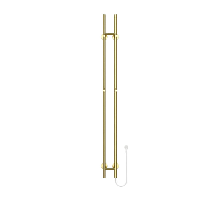 Rod Staafhanddoekdroger - Elektrisch - Dubbel - 120W - 150x17 cm - Geborsteld Goud
