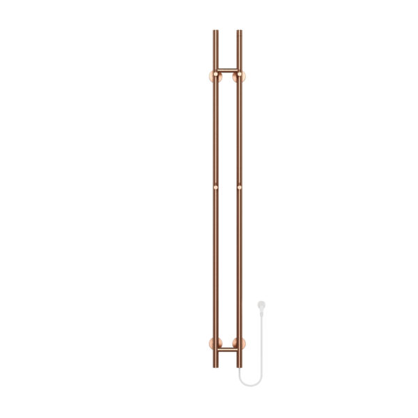 Rod Staafhanddoekdroger - Elektrisch - Dubbel - 120W - 150x17 cm - Geborsteld Koper