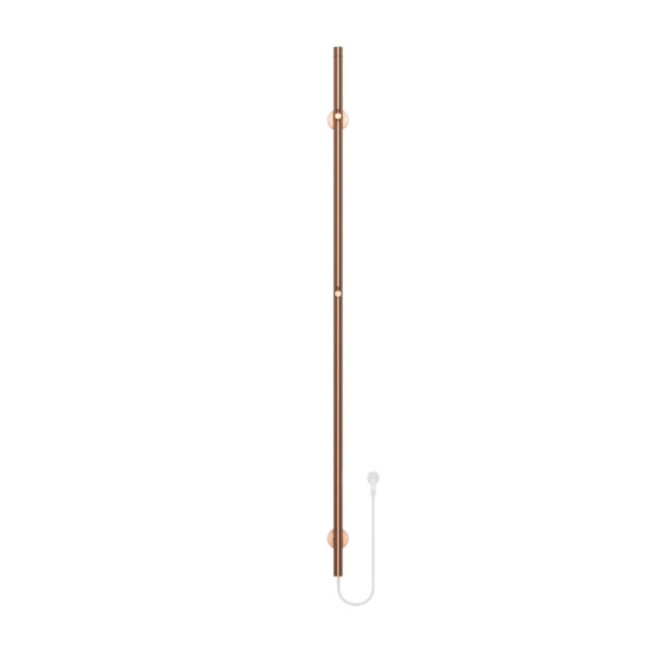 Rod Staafhanddoekdroger - Elektrisch - Enkel - 60W - 150x6 cm - Geborsteld Koper