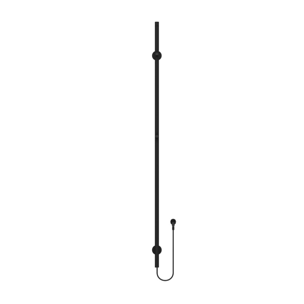 Rod Staafhanddoekdroger - Elektrisch - Enkel - 60W - 150x6 cm - Mat Zwart