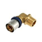 Kniekoppeling buitendraad x alu-pers