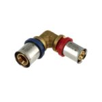 Kniekoppeling verlopend 2 x alu-pers