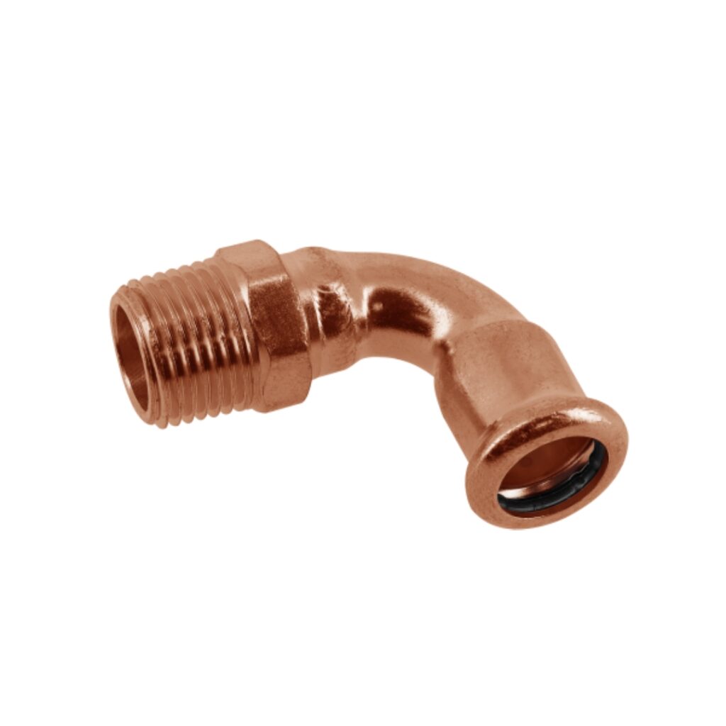 Bonfix kniekoppeling 90° - conische buitendraad x press (m-profiel)
