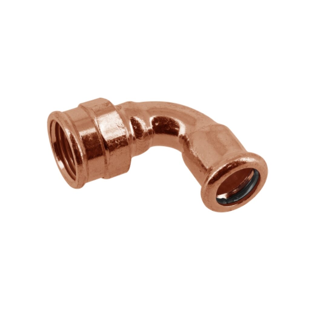 Bonfix kniekoppeling 90° - lange binnendraad x press (m-profiel)