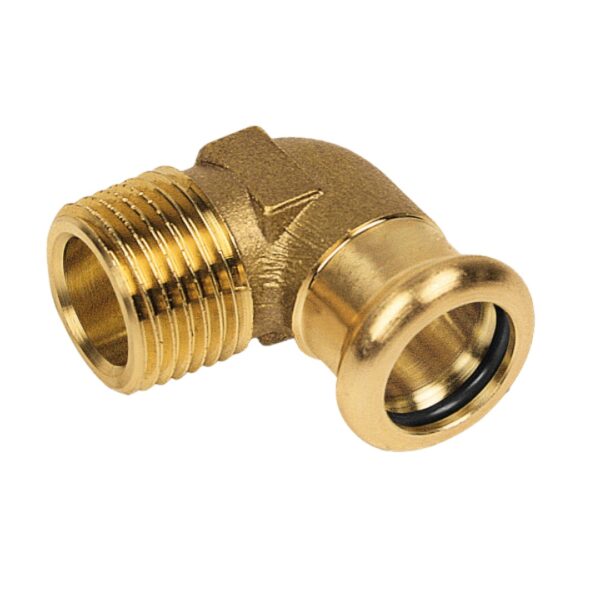 Bonfix kniekoppeling 90° (silicium) - (conische buitendraad x press | | (m-profiel)