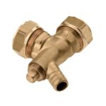 Bonfix kniekoppeling met aftapgelegenheid - 2 x knel