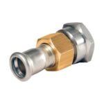 Bonfix 3-delige koppeling vlakdichtend - binnendraad (Rp) x press (m-profiel) - goud