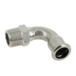 Bonfix bocht 90° - conische buitendraad (R) x press (m-profiel)