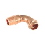 Bonfix bocht 90° - conische buitendraad x press (v-profiel)