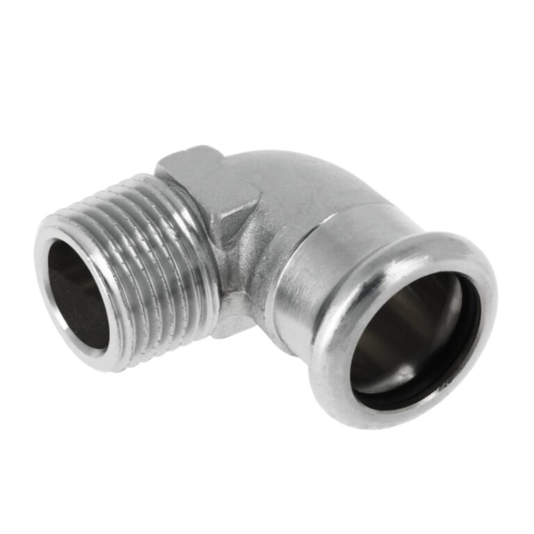 Bonfix kniekoppeling 90° - conische buitendraad (R) x press (m-profiel)