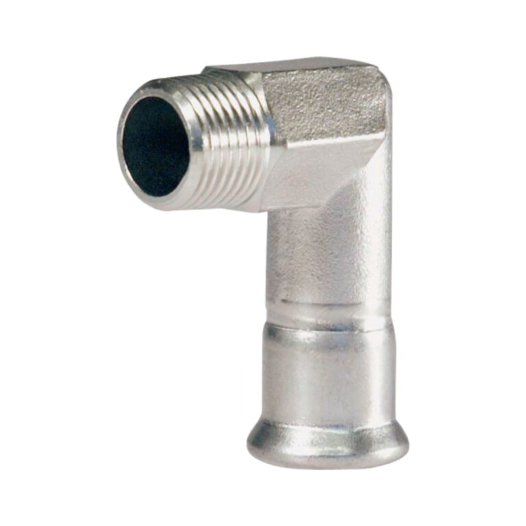 Bonfix kniekoppeling 90° - conische buitendraad (R) x press (m-profiel)