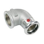 Bonfix kniekoppeling 90° - lange binnendraad (RP) x press (m-profiel)