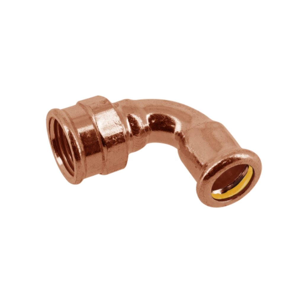 Bonfix kniekoppeling 90° - lange binnendraad x press (m-profiel)
