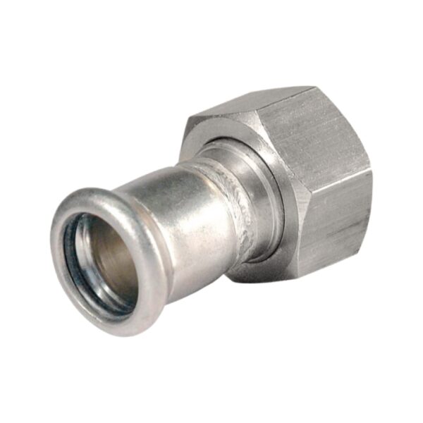 Bonfix wartelkoppeling - met vlakke dichting binnendraad (G) x press (m-profiel) - zilver